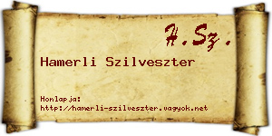 Hamerli Szilveszter névjegykártya